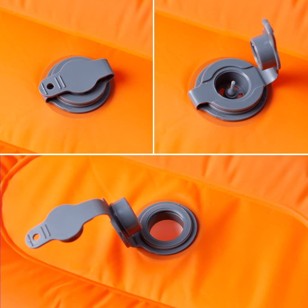 Kampeermatras met geïntegreerd kussen zelfopblazend oranje