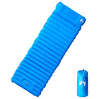 Self-inflating camping mattress with pillow, 1-person, blue