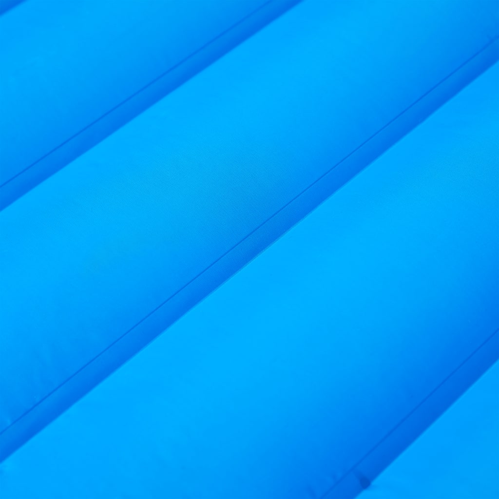 Kampeermatras met geïntegreerd kussen zelfopblazend blauw