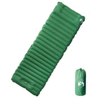 Self-inflating camping mattress with pillow 1-person green