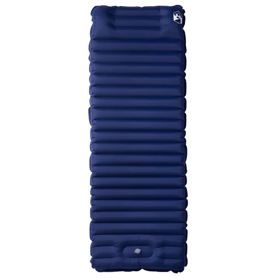 Kampeermatras Met Kussen Zelfopblazend 1-Persoons Marineblauw
