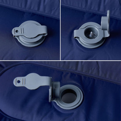 Kampeermatras Met Kussen Zelfopblazend 1-Persoons Marineblauw