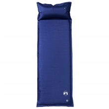 Kampeermatras met geïntegreerd kussen zelfopblazend marineblauw