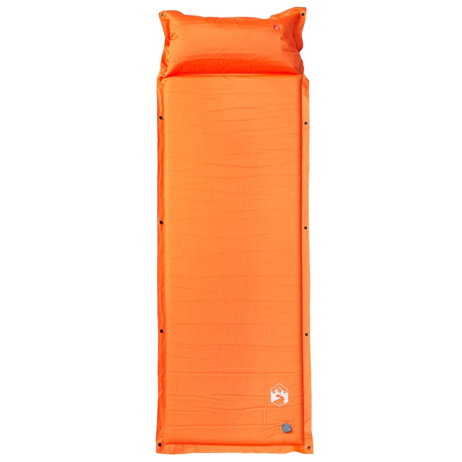 Kampeermatras met geïntegreerd kussen zelfopblazend oranje