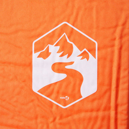 Kampeermatras met geïntegreerd kussen zelfopblazend oranje