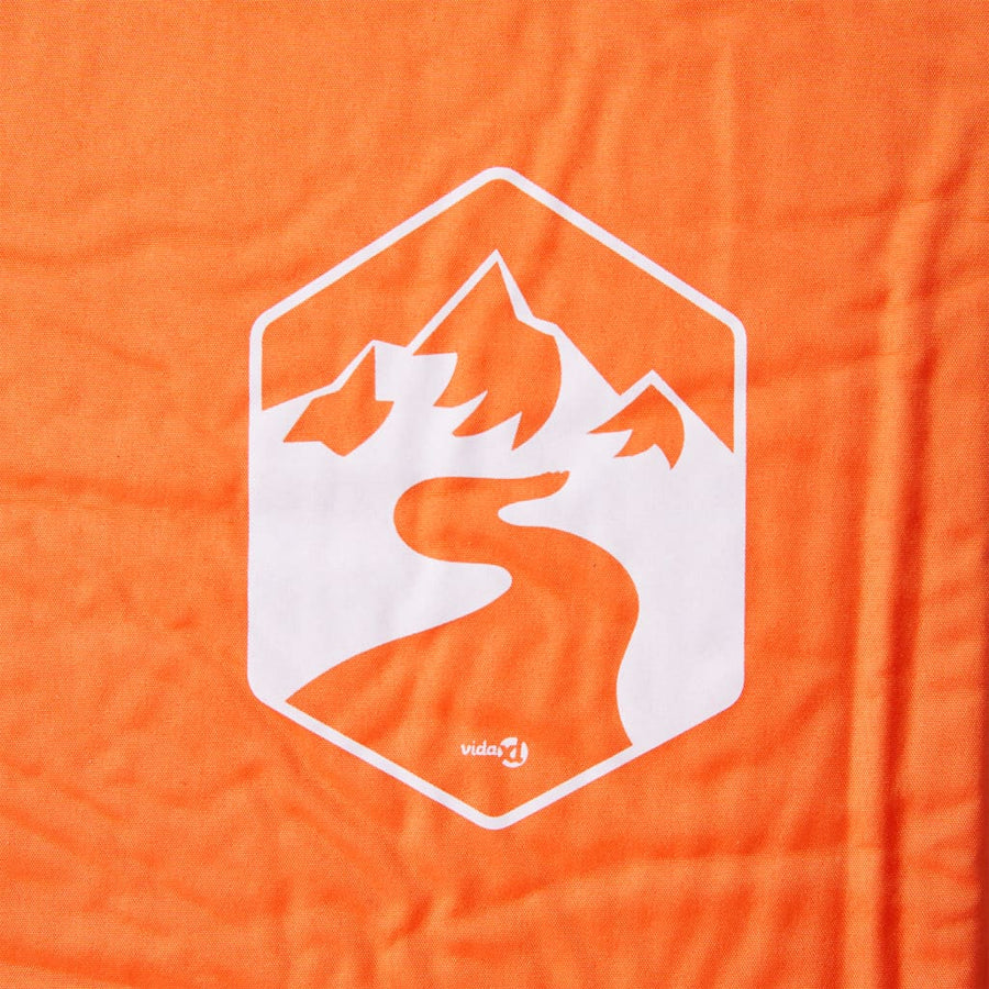 Kampeermatras met geïntegreerd kussen zelfopblazend oranje