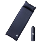 Self-inflating camping mattress with pillow 1-person grey