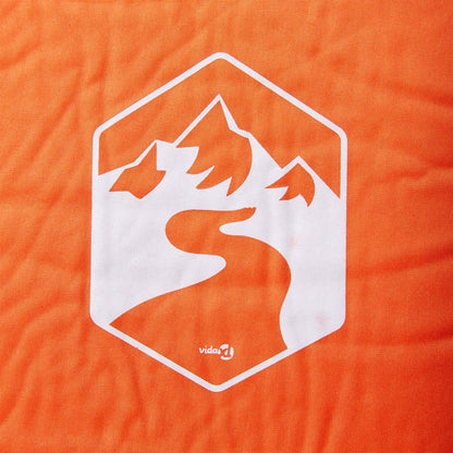 Kampeermatras met geïntegreerd kussen zelfopblazend oranje