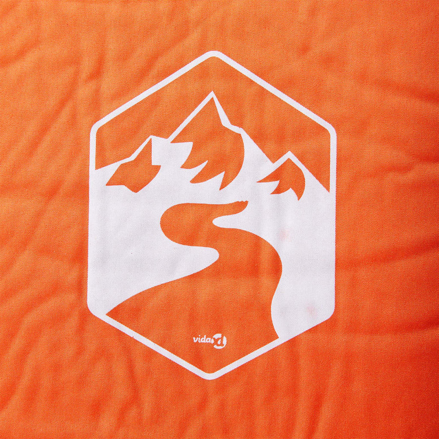 Kampeermatras met geïntegreerd kussen zelfopblazend oranje