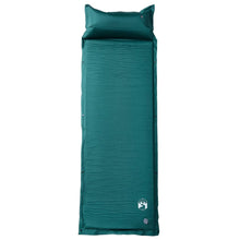 Kampeermatras met geïntegreerd kussen zelfopblazend groen