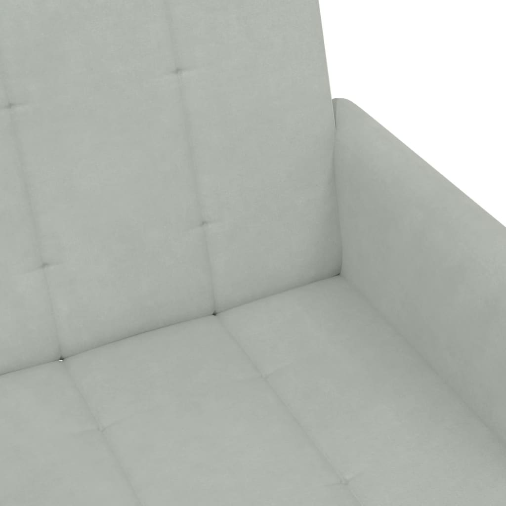 Slaapbank 2-zits met voetenbank fluweel lichtgrijs