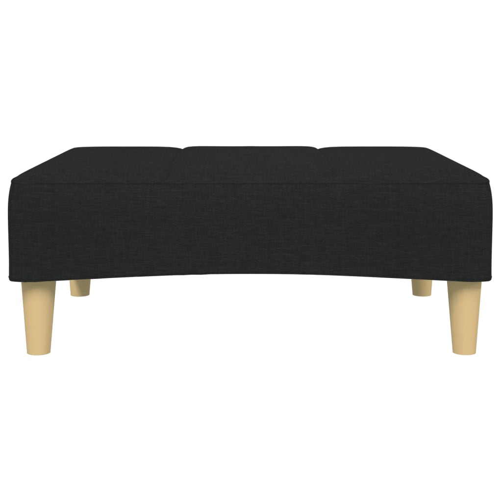 Slaapbank 2-Zits Met Voetenbank Stof Zwart
