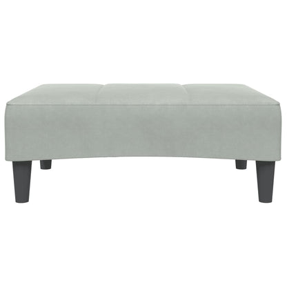 Slaapbank 2-zits met voetenbank fluweel lichtgrijs