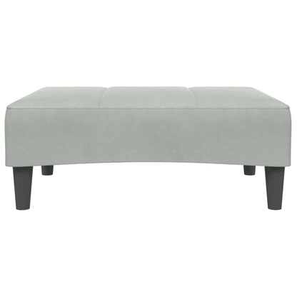 Slaapbank 2-Zits Met Voetenbank Fluweel Lichtgrijs