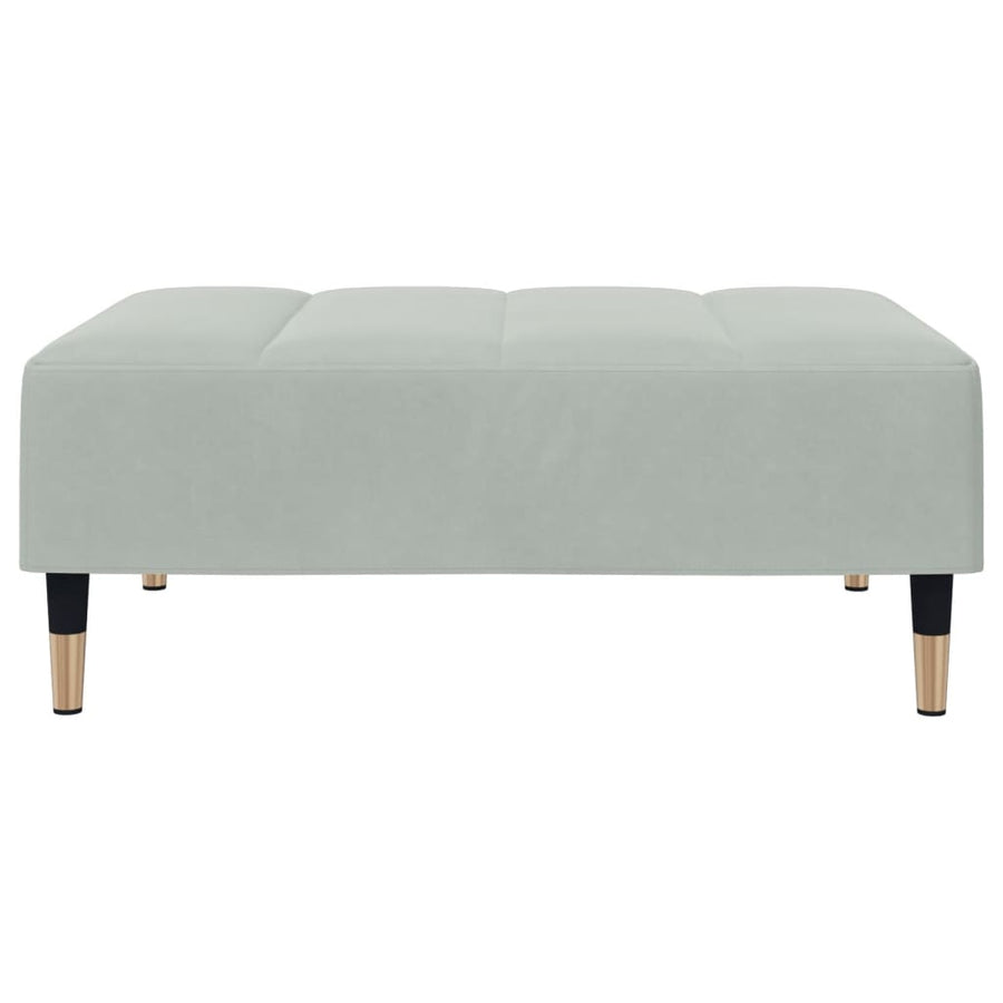 Slaapbank 2-Zits Met Voetenbank Fluweel Lichtgrijs