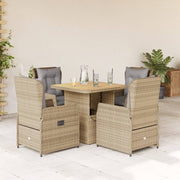 Tuinset 5-delig poly rattan beige