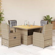 Tuinset 5-delig poly rattan beige