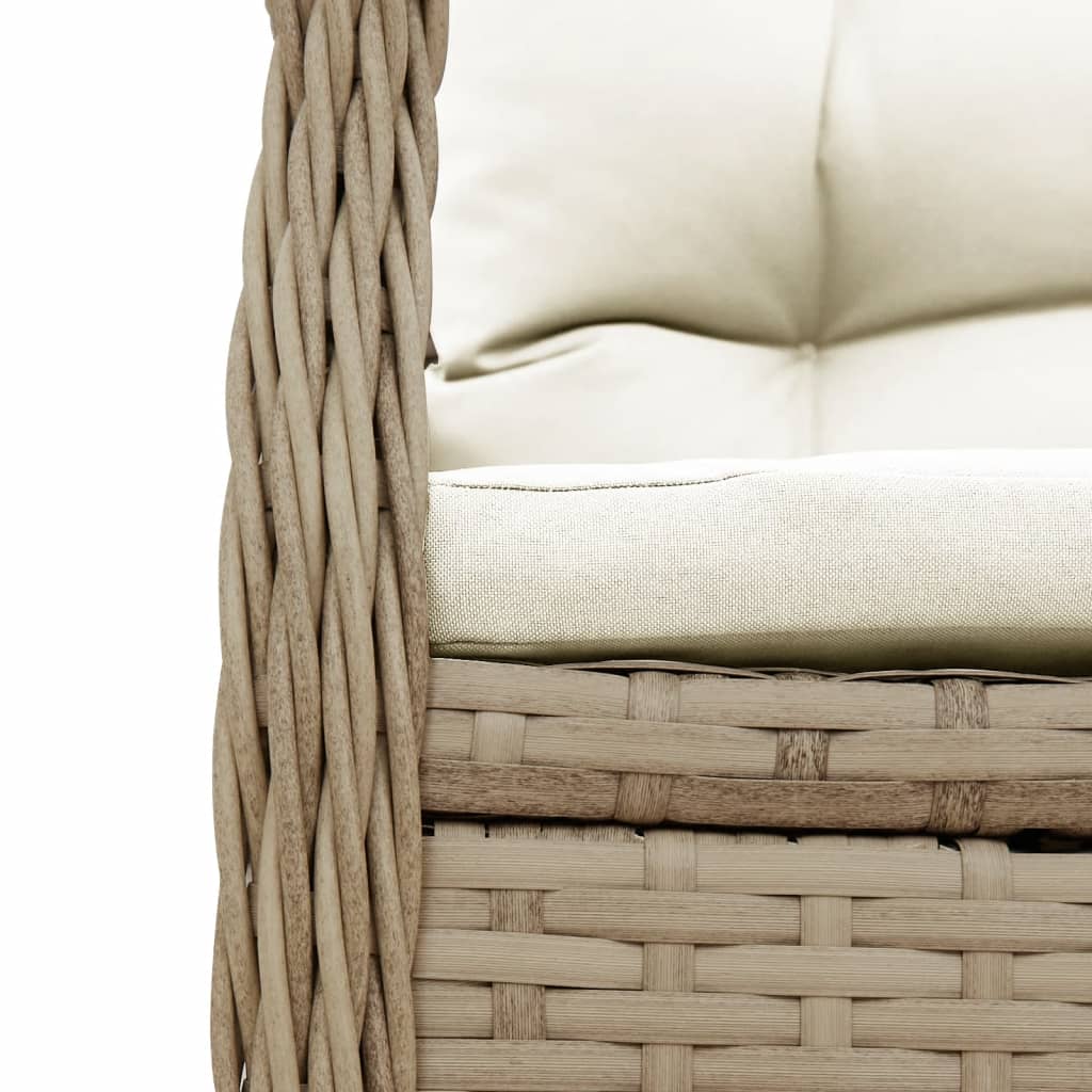 5-delige Tuinset met kussens poly rattan beige