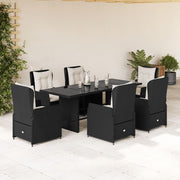Tuinset 7-delig poly rattan zwart
