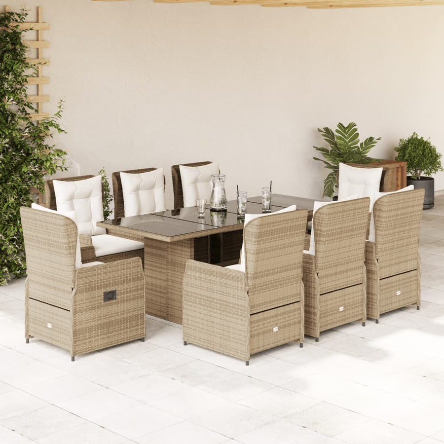 9-Delige Tuinset Met Kussens Poly Rattan 8