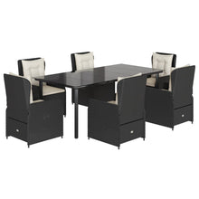 7-Delige Tuinset Met Kussens Poly Rattan 6 200 x 100 x 74 cm Zwart
