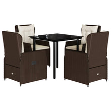 5-delige Tuinset met kussens poly rattan bruin
