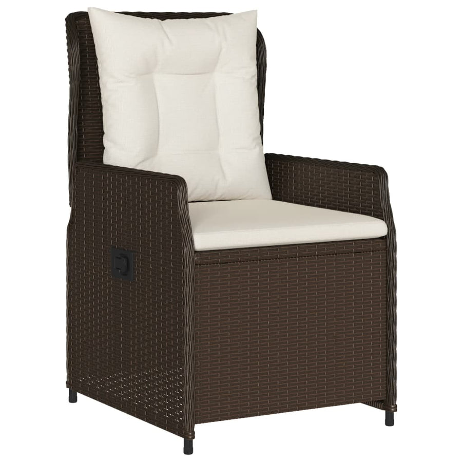 5-delige Tuinset met kussens poly rattan bruin