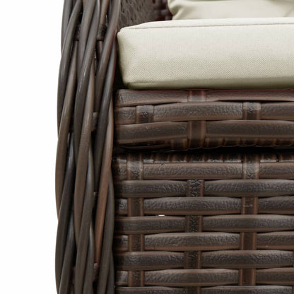 5-delige Tuinset met kussens poly rattan bruin