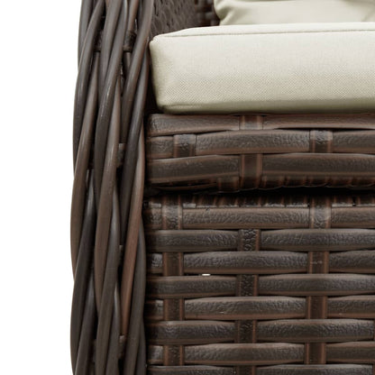 7-Delige Tuinset Met Kussens Poly Rattan 6 200 x 100 x 74 cm Bruin