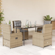 5-Delige Tuinset Met Kussens Poly Rattan 4 140 x 70 x 74 cm beige en lichtgrijs