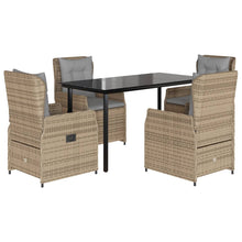 5-Delige Tuinset Met Kussens Poly Rattan 4 140 x 70 x 74 cm beige en lichtgrijs