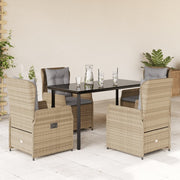 Tuinset poly rattan 5-delig beige