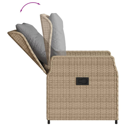 9-Delige Tuinset Met Kussens Poly Rattan Beige