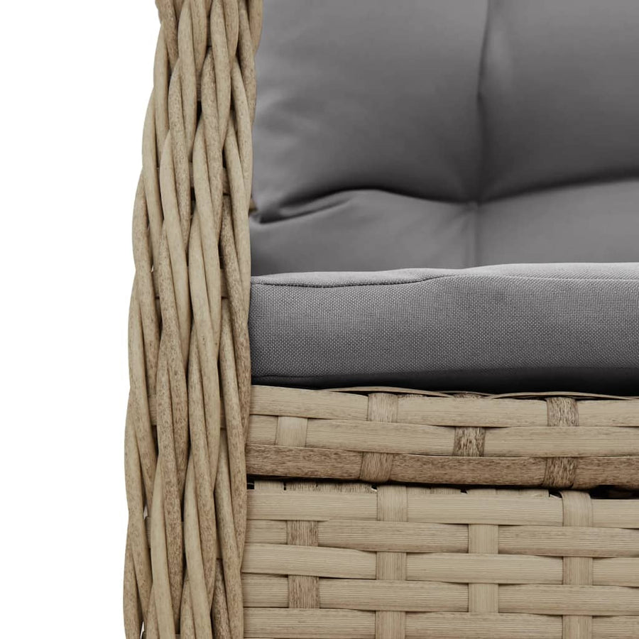 9-Delige Tuinset Met Kussens Poly Rattan Beige