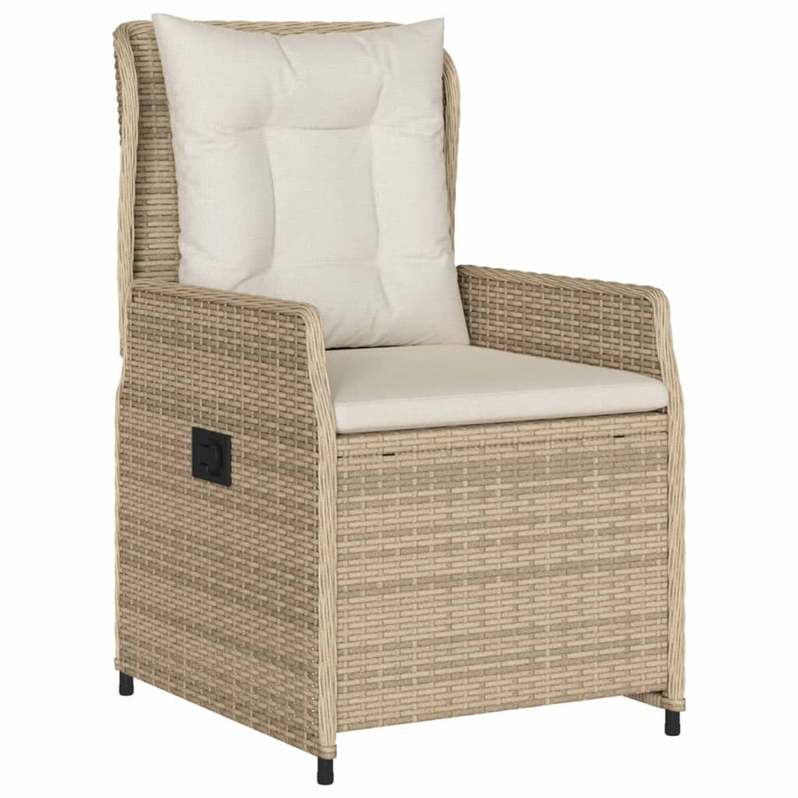 3-delige Tuinset met kussens poly rattan beige