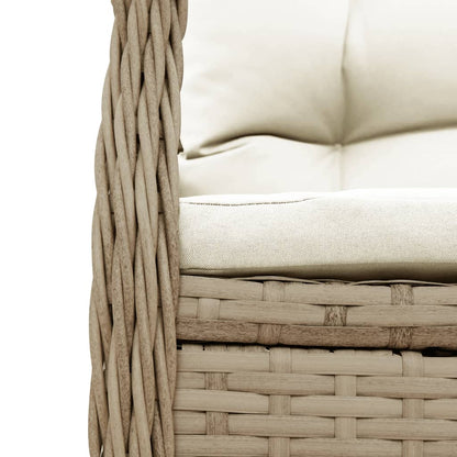 5-delige Tuinset met kussens poly rattan beige