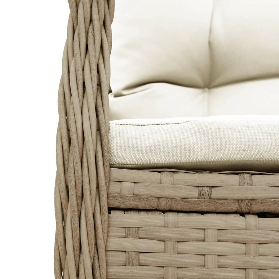 5-delige Tuinset met kussens poly rattan beige