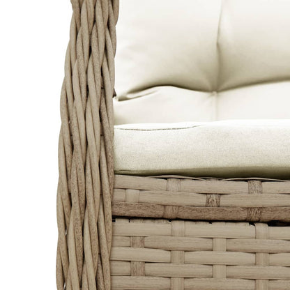 5-Delige Tuinset Met Kussens Poly Rattan 4 140 x 70 x 74 cm beige en crèmewit