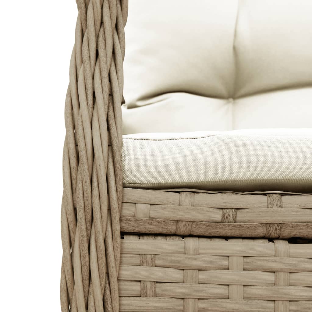 5-delige Tuinset met kussens poly rattan beige