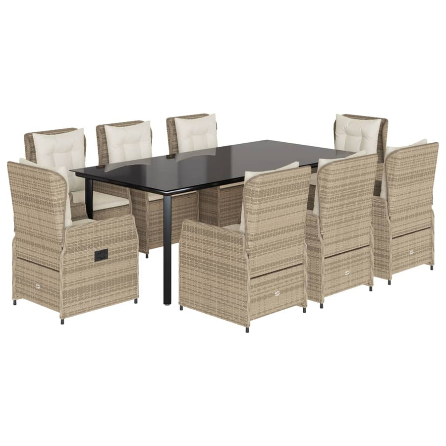9-Delige Tuinset Met Kussens Poly Rattan 8