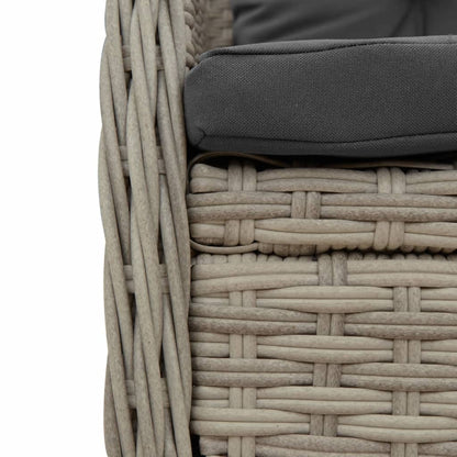 5-delige Tuinset met kussens poly rattan lichtgrijs