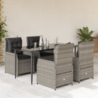 5-piece Garden Lounge Set with cushions poly rattan light grey