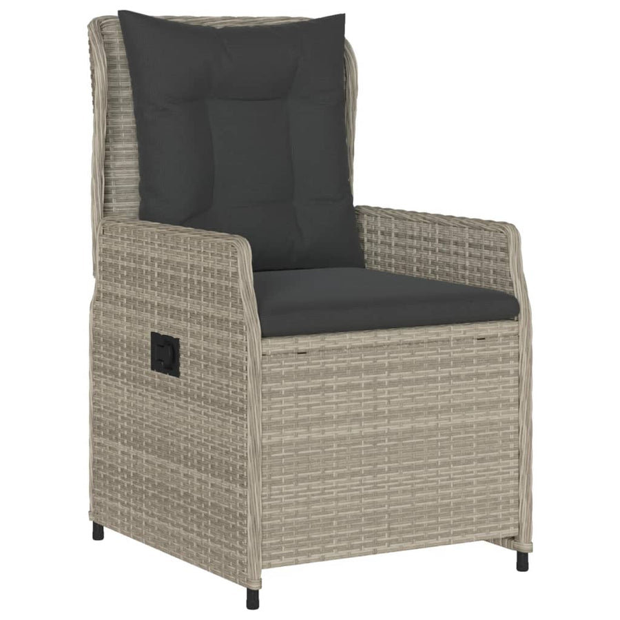 5-delige Tuinset met kussens poly rattan lichtgrijs