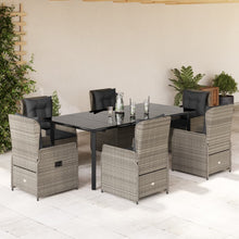 7-Delige Tuinset Met Kussens Poly Rattan Grijs 6 200 x 100 x 74 cm Lichtgrijs