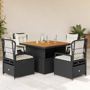Tuinset 5-delig poly rattan zwart