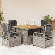 Tuinset poly rattan grijs 5-delig