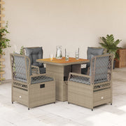 Tuinset poly rattan 5-delig beige