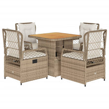 5-delige Tuinset met kussens poly rattan beige