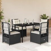Tuinset poly rattan 5-delig zwart