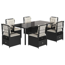 7-Delige Tuinset Met Kussens Poly Rattan 6 200 x 100 x 74 cm Zwart